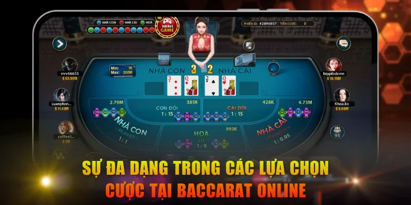 Sự đa dạng trong các lựa chọn cược tại Baccarat online