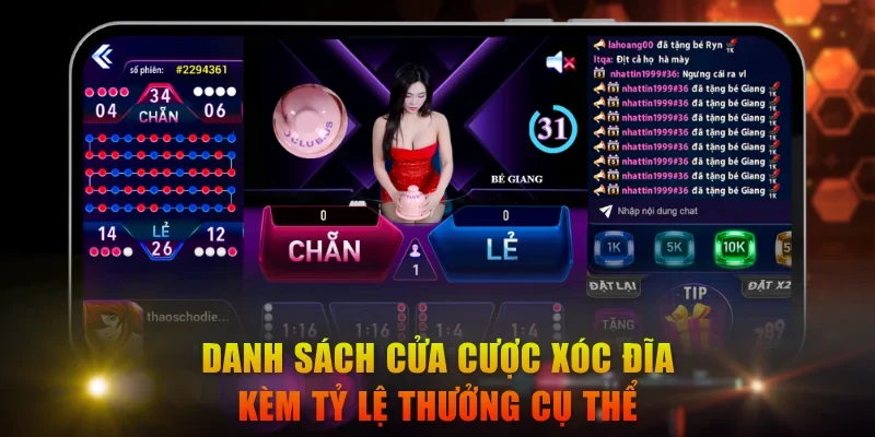 Tìm hiểu về cửa cược trong game Xóc Đĩa online